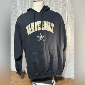 VANDERBILT UNIVERSITY XXL Men’s black embroidered hoodie 32”L 28” p2p